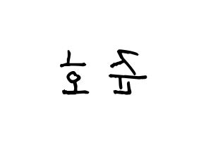 KPOP idol X1  차준호 (Cha Jun-ho, Cha Jun-ho) Printable Hangul name fan sign, fanboard resources for light sticks Reversed