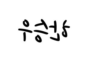 KPOP idol X1  한승우 (Han Seung-woo, Han Seung-woo) Printable Hangul name fan sign, fanboard resources for LED Reversed