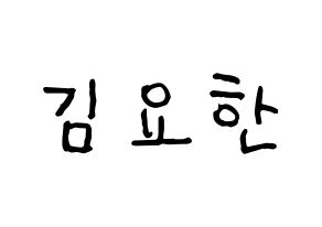KPOP idol X1  김요한 (Kim Yo-han, Kim Yo-han) Printable Hangul name fan sign, fanboard resources for concert Normal