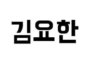 KPOP idol X1  김요한 (Kim Yo-han, Kim Yo-han) Printable Hangul name fan sign, fanboard resources for concert Normal