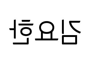 KPOP idol X1  김요한 (Kim Yo-han, Kim Yo-han) Printable Hangul name fan sign, fanboard resources for light sticks Reversed