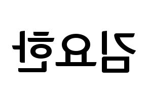 KPOP idol X1  김요한 (Kim Yo-han, Kim Yo-han) Printable Hangul name fan sign, fanboard resources for concert Reversed