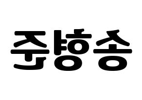 KPOP idol X1  송형준 (Song Hyeong-jun, Song Hyeong-jun) Printable Hangul name fan sign, fanboard resources for light sticks Reversed